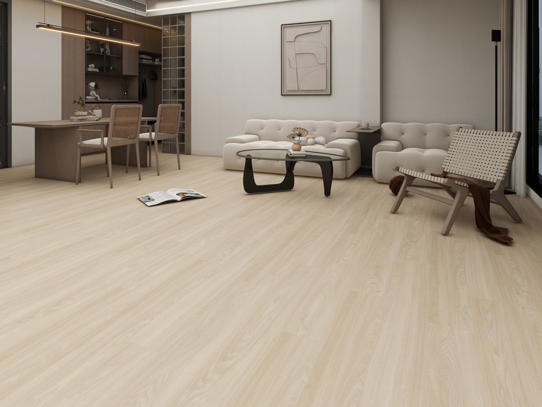 Proyecto residencial con piso SPC en sala